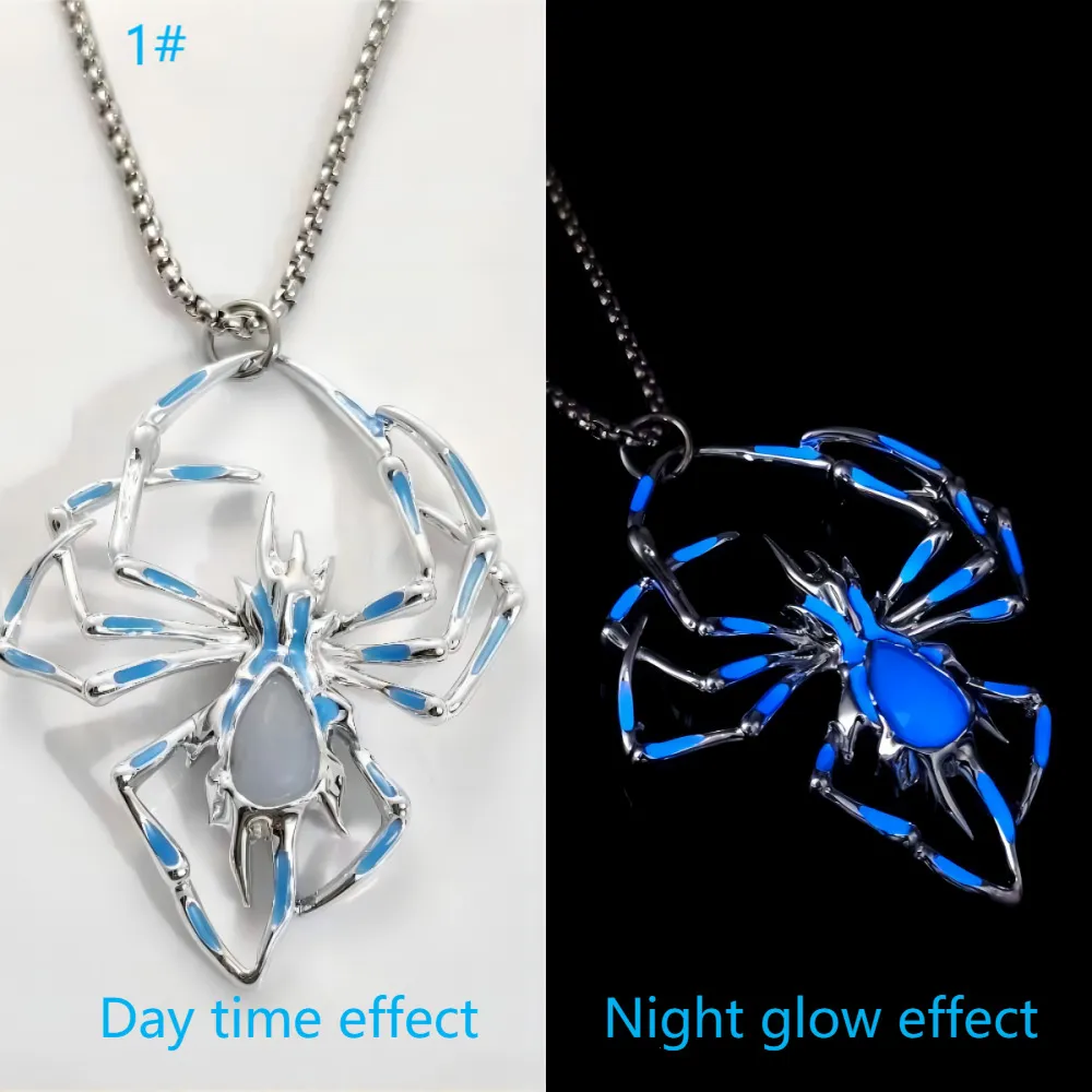 2118b134-d0f3-48c4-bf7c-d5013207dbe5.webp Halloween Creative Stereo Luminous Spider Necklace Jewerly Glowing Night Fluorescence Antique Vintage Glow In The Dark For Men Women Gift Party Halloween Day Club - Image 7