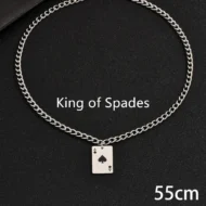 Creative Stainless Steel Poker Black Peach A Necklace For Men - Image 6