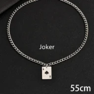 Creative Stainless Steel Poker Black Peach A Necklace For Men - Image 5