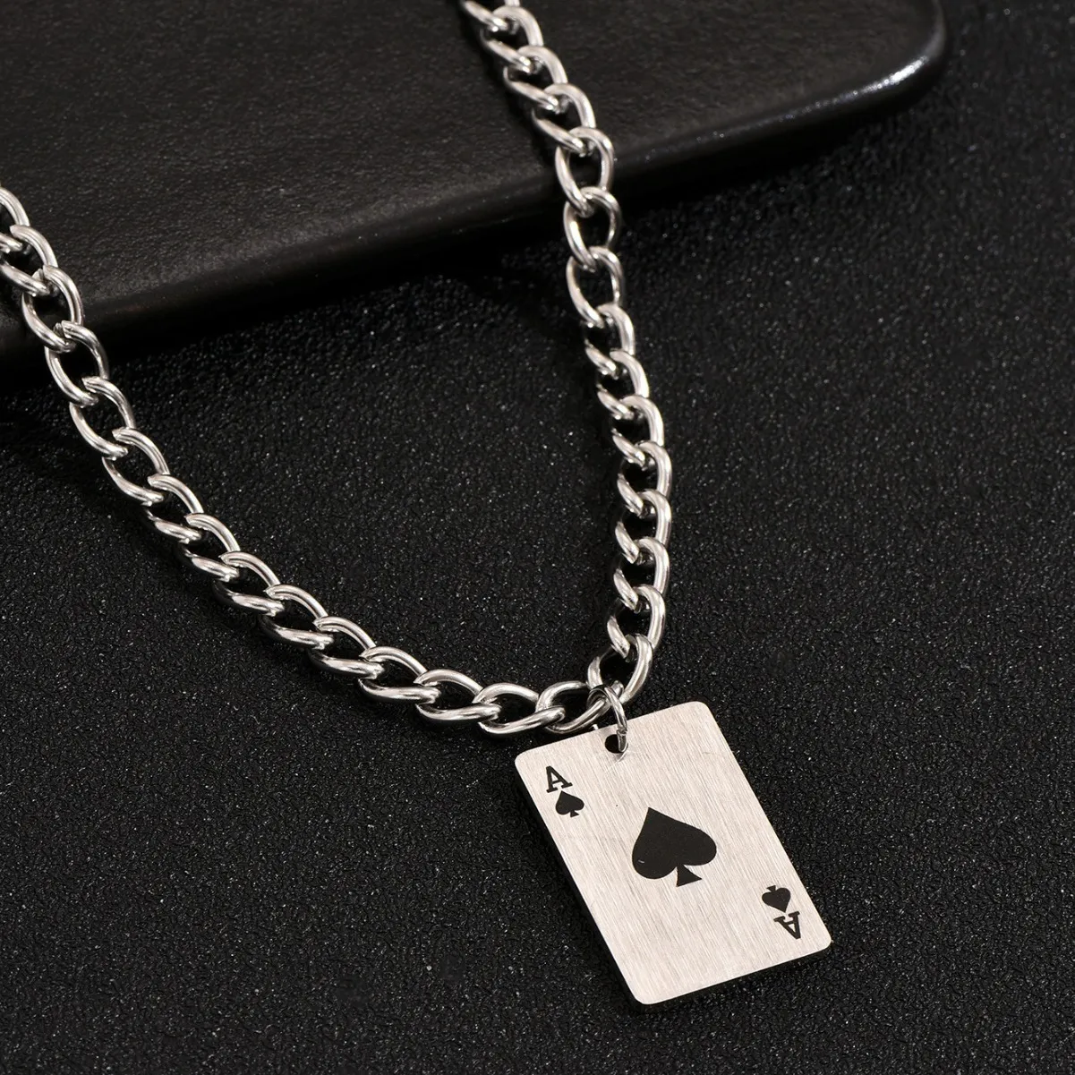 2406190911030329800.webp Creative Stainless Steel Poker Black Peach A Necklace For Men - Image 3