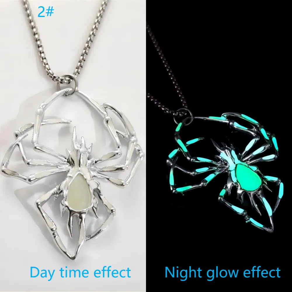466581e7-4eae-4662-8a2f-0229ac734dd1.webp Halloween Creative Stereo Luminous Spider Necklace Jewerly Glowing Night Fluorescence Antique Vintage Glow In The Dark For Men Women Gift Party Halloween Day Club - Image 6