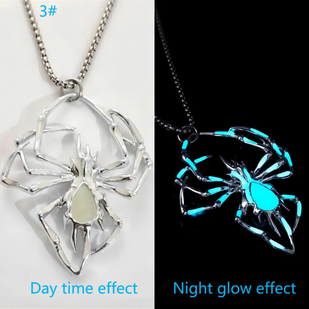 552e1ca9-b303-489b-b47c-f5a441ee23cc.webp Halloween Creative Stereo Luminous Spider Necklace Jewerly Glowing Night Fluorescence Antique Vintage Glow In The Dark For Men Women Gift Party Halloween Day Club - Image 5