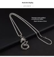Fashion Jewelry Dragon Sword Pendant Necklace Paved Black Color Jewelry For Men Boy Christmas Gifts - Image 3